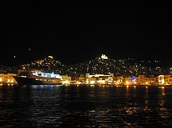 Night view of Ermoupoli