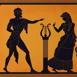 ancient greek black ink art